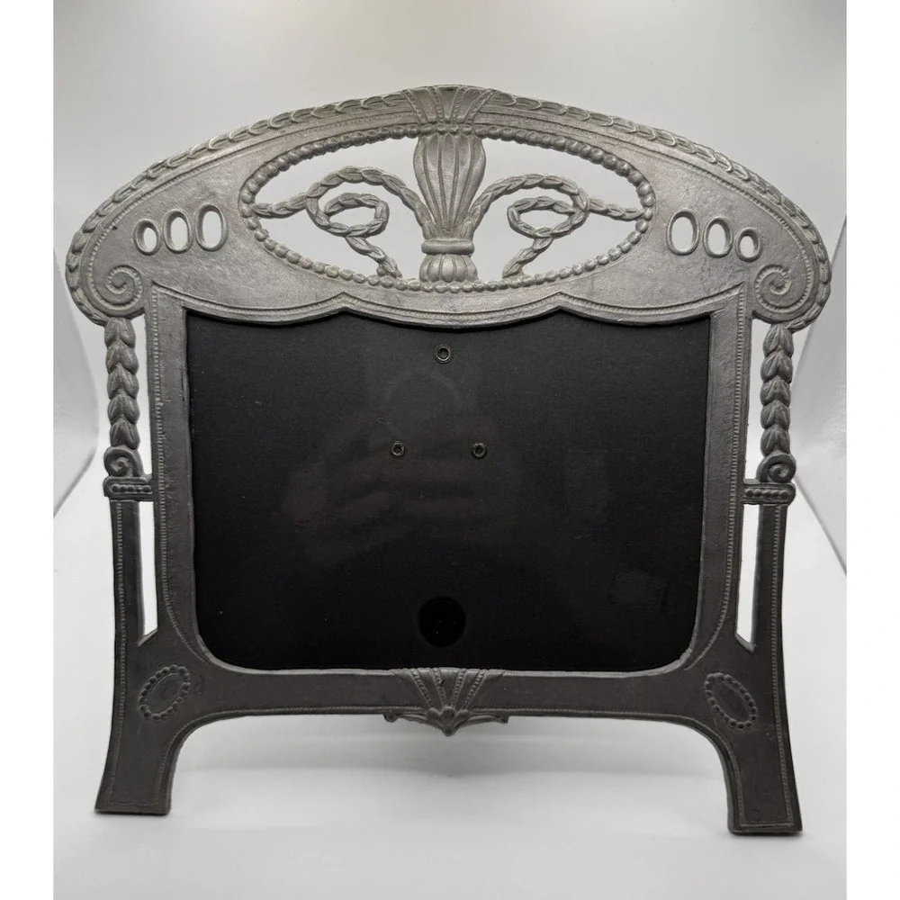VTG West German Pewter Picture Frame Ornate Art Nouveau‎ Floral 6.75 X 4.75